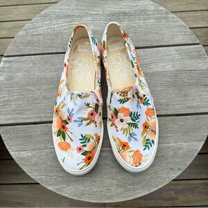 Keds x Rifle Paper Co floral print slip on shoes new without tag